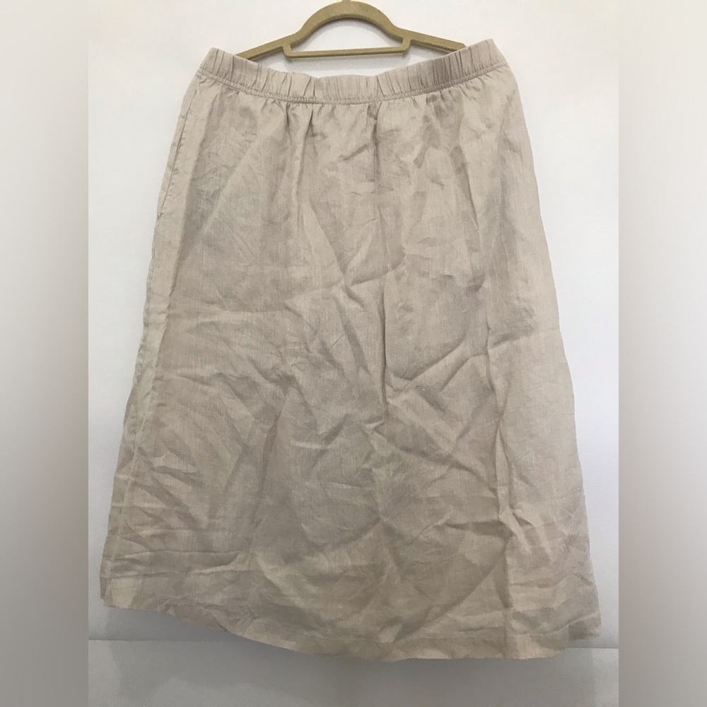 Neiman Marcus Linen Skirt Size L- Light Beige
